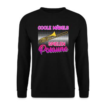 Musicien Les filles cool jouent du trombone - Sweat-shirt Unisexe - noir - Devant - Alina (178cm) & Michal (187cm)