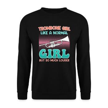 Musicien comme une fille normale seulement trombone fort - Sweat-shirt Unisexe - noir - Devant - Alina (178cm) & Michal (187cm)