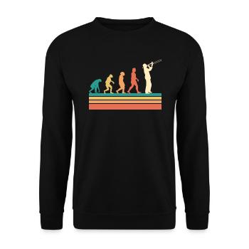 Musiker Posaunist die Evolution Posaune - Unisex Pullover - Schwarz - Vorne - Alina (178cm) & Michal (187cm)