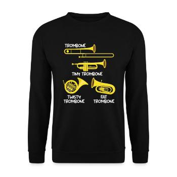 Small Trombone Curvy Trombone Thick Trombone - Unisex Sweatshirt - black - Front - Alina (178cm) & Michal (187cm)