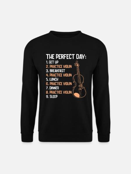 Musiker der perfekte Tag Ich übe Geige - Unisex Pullover - Schwarz