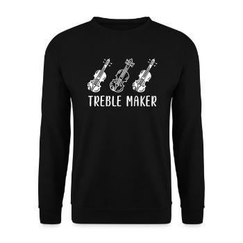 Treble clef treble soprano violin first violin - Unisex Sweatshirt - black - Front - Alina (178cm) & Michal (187cm)