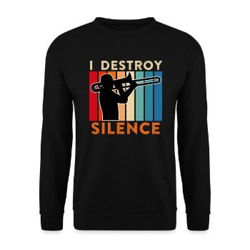 Je détruis le calme que je joue du trombone - Sweat-shirt Unisexe - noir - Devant - Alina (178cm) & Michal (187cm)