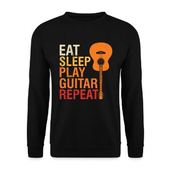 Food sleeping guitar playing guitar - Unisex Sweatshirt - black - Front - Alina (178cm) & Michal (187cm)