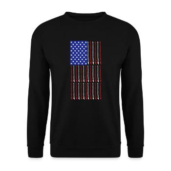 USA flag of bow and violin - Unisex Sweatshirt - black - Front - Alina (178cm) & Michal (187cm)