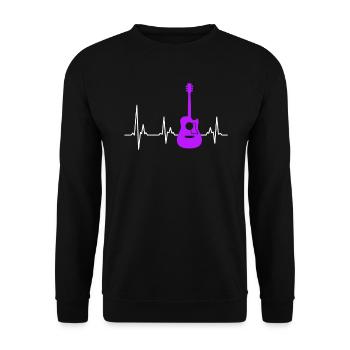 Musicien mon cœur bat pour guitare - Sweat-shirt Unisexe - noir - Devant - Alina (178cm) & Michal (187cm)