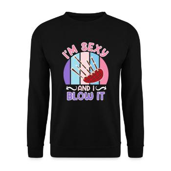 Je suis sexy et je souffle dans la cornemuse - Sweat-shirt Unisexe - noir - Devant - Alina (178cm) & Michal (187cm)