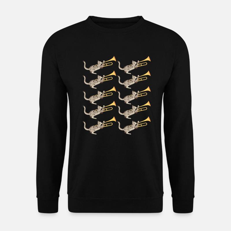 Musicien avec chat avec trombone - Sweat-shirt Unisexe - noir