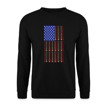 USA flag of bow and violin - Unisex Sweatshirt - black - Front - Alina (178cm) & Michal (187cm)