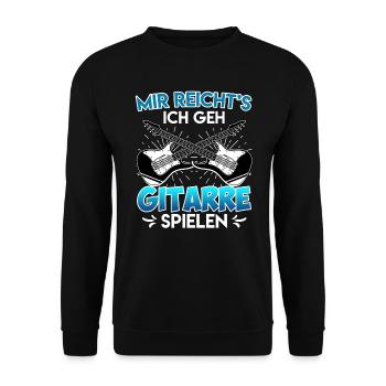Mir reichts ich spiele jetzt Gitarre - Unisex Pullover - Schwarz - Vorne - Alina (178cm) & Michal (187cm)