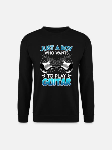 Nur ein Junge der gerne Gitarre spielt Gitarre - Unisex Pullover - Schwarz
