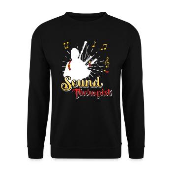 I am a sound therapist I play bagpipes - Unisex Sweatshirt - black - Front - Alina (178cm) & Michal (187cm)