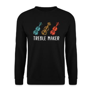 Treble clef treble soprano violin first violin - Unisex Sweatshirt - black - Front - Alina (178cm) & Michal (187cm)