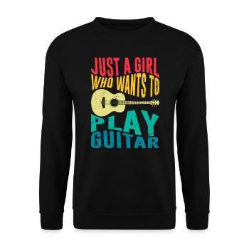 Musicien Seulement une fille qui aime jouer de la guitare - Sweat-shirt Unisexe - noir - Devant - Alina (178cm) & Michal (187cm)
