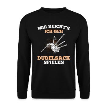 Sackpfeife Mir reichts ich spiele jetzt Dudelsack - Unisex Pullover - Schwarz - Vorne - Alina (178cm) & Michal (187cm)