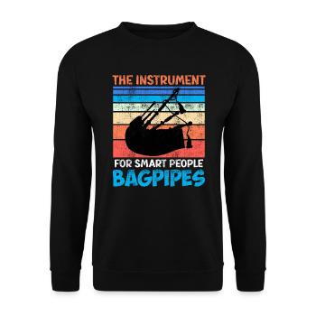 L’instrument pour les gens intelligents Cornemuse - Sweat-shirt Unisexe - noir - Devant - Alina (178cm) & Michal (187cm)