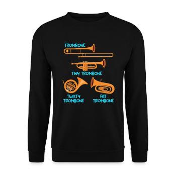 Small Trombone Curvy Trombone Thick Trombone - Unisex Sweatshirt - black - Front - Alina (178cm) & Michal (187cm)
