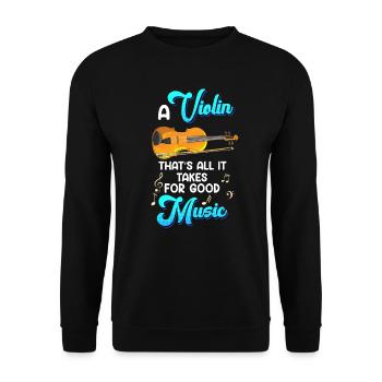 C’est tout ce dont vous avez besoin pour une bonne musique que le violon - Sweat-shirt Unisexe - noir - Devant - Alina (178cm) & Michal (187cm)
