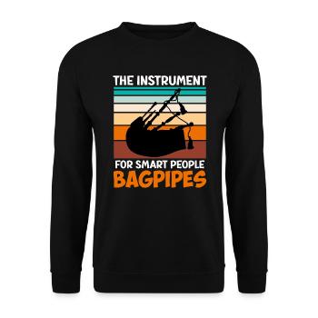 L’instrument pour les gens intelligents Cornemuse - Sweat-shirt Unisexe - noir - Devant - Alina (178cm) & Michal (187cm)
