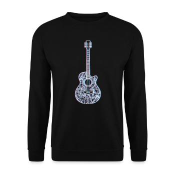 Musiker Gitarrist Mein Instrument ist die Gitarre - Unisex Pullover - Schwarz - Vorne - Alina (178cm) & Michal (187cm)