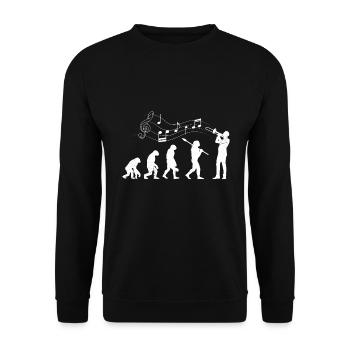 Evolution Posaune ich spiele Posaune - Unisex Pullover - Schwarz - Vorne - Alina (178cm) & Michal (187cm)