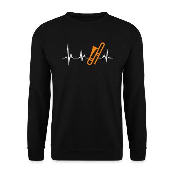 Heartbeat my heart beats pour le trombone - Sweat-shirt Unisexe - noir - Devant - Alina (178cm) & Michal (187cm)