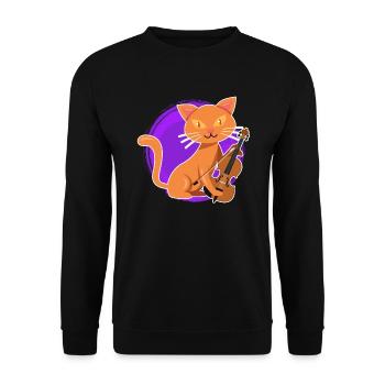Musicien avec chat je joue du violon - Sweat-shirt Unisexe - noir - Devant - Alina (178cm) & Michal (187cm)