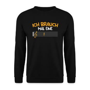 Musiker ich brauche mal eine Pause Noten - Unisex Pullover - Schwarz - Vorne - Alina (178cm) & Michal (187cm)