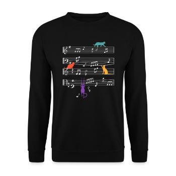 Katzenjammer Katzen Fan Music Notes - Unisex Sweatshirt - black - Front - Alina (178cm) & Michal (187cm)