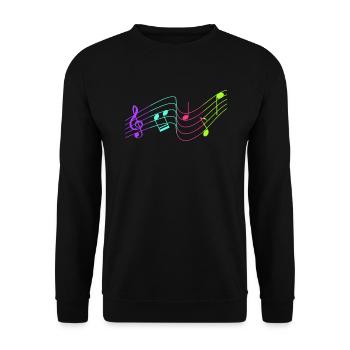 Musikliebhaber ich liebe Musik singen - Unisex Pullover - Schwarz - Vorne - Alina (178cm) & Michal (187cm)