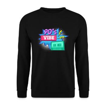 Musik ich habe den Vibe 90er - Unisex Pullover - Schwarz - Vorne - Alina (178cm) & Michal (187cm)