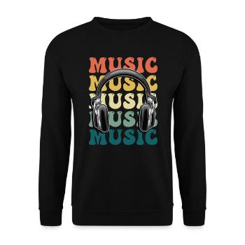 Music headphones disco club dj festival - Unisex Sweatshirt - black - Front - Alina (178cm) & Michal (187cm)