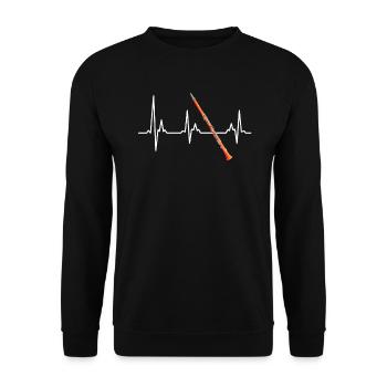 Fanfare Jazz mein Herz Beats pour clarinette - Sweat-shirt Unisexe - noir - Devant - Alina (178cm) & Michal (187cm)