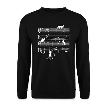 Katzenjammer Katzen Fan Music Notes - Unisex Sweatshirt - black - Front - Alina (178cm) & Michal (187cm)