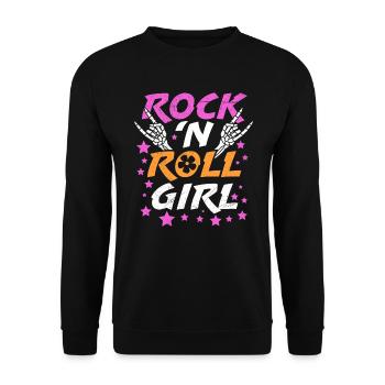 Je suis une rock girl rock n roll - Sweat-shirt Unisexe - noir - Devant - Alina (178cm) & Michal (187cm)