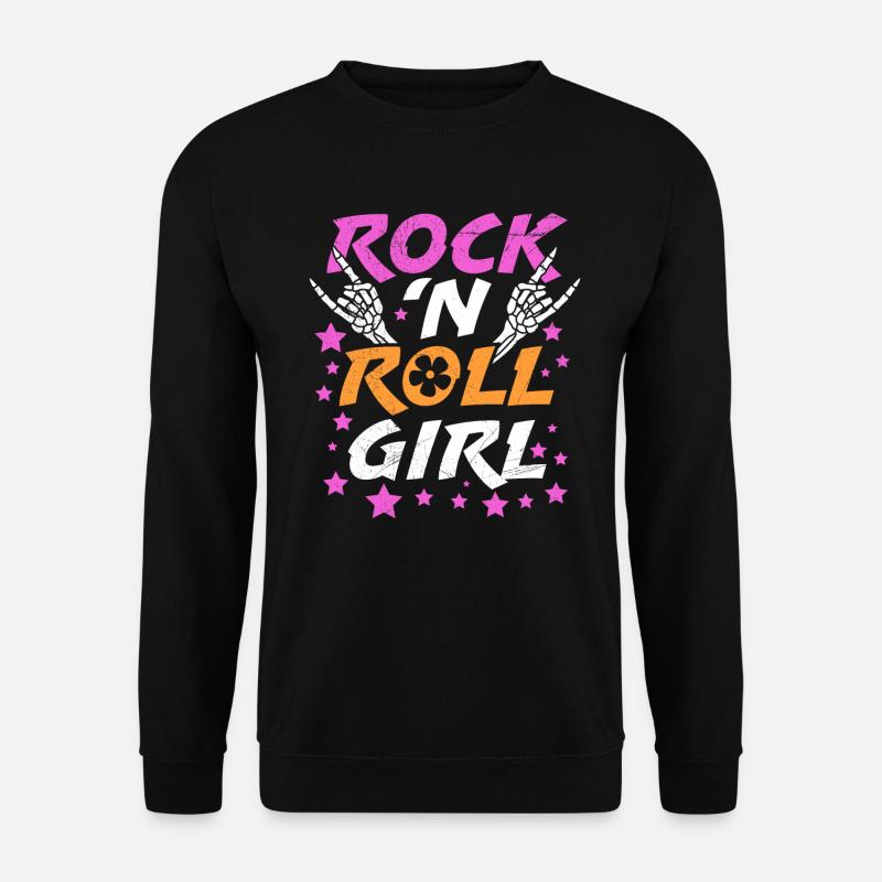 Ich bin ein Rock Mädchen Rock n Roll - Unisex Pullover - Schwarz