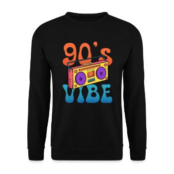 Musik ich habe den Vibe 90er - Unisex Pullover - Schwarz - Vorne - Alina (178cm) & Michal (187cm)