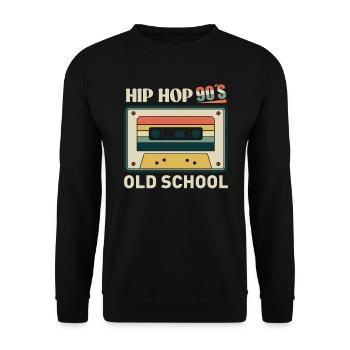 Musik Hip-Hop ich bin oldschool 90er - Unisex Pullover - Schwarz - Vorne - Alina (178cm) & Michal (187cm)