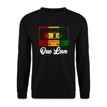 Baladeur Cassette Enregistreur One Love Cassette - Sweat-shirt Unisexe - noir - Devant - Alina (178cm) & Michal (187cm)