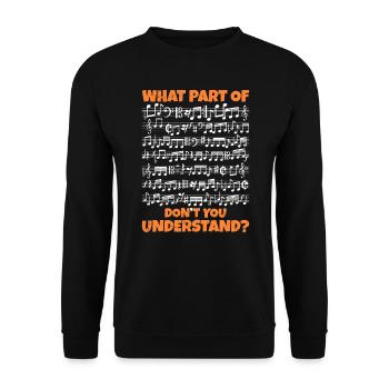 Welchen Teil davon verstehst du nicht Musik Noten - Unisex Pullover - Schwarz - Vorne - Alina (178cm) & Michal (187cm)