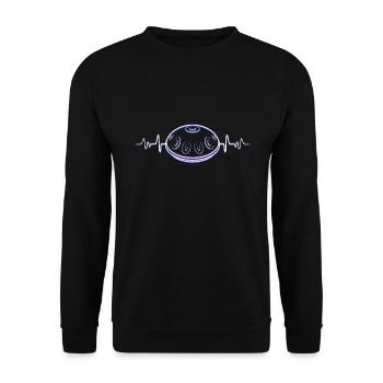 Klangschale Blech Percussion Drummer Schlagzeug - Unisex Pullover - Schwarz - Vorne - Alina (178cm) & Michal (187cm)