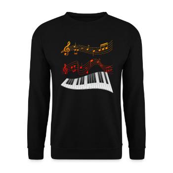 music play piano pianist i love sheet music - Unisex Sweatshirt - black - Front - Alina (178cm) & Michal (187cm)
