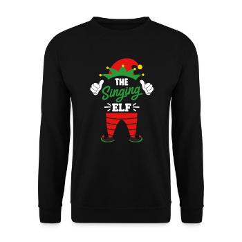 Christmas I am the singing elf sing - Unisex Sweatshirt - black - Front - Alina (178cm) & Michal (187cm)