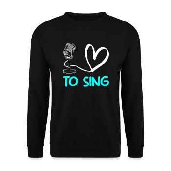chanteur j'aime chanter - Sweat-shirt Unisexe - noir - Devant - Alina (178cm) & Michal (187cm)