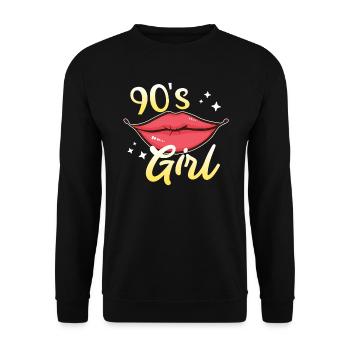 Musik Ich bin ein Mädchen der 90er - Unisex Pullover - Schwarz - Vorne - Alina (178cm) & Michal (187cm)