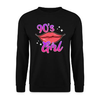 Musik Ich bin ein Mädchen der 90er - Unisex Pullover - Schwarz - Vorne - Alina (178cm) & Michal (187cm)
