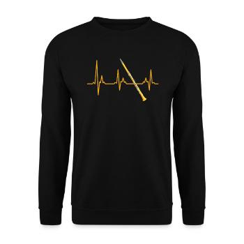 Brass band jazz, mon coeur bat pour la clarinette - Sweat-shirt Unisexe - noir - Devant - Alina (178cm) & Michal (187cm)