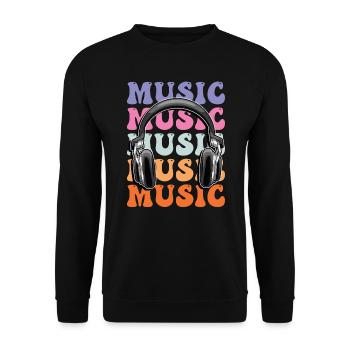 Music headphones disco club dj festival - Unisex Sweatshirt - black - Front - Alina (178cm) & Michal (187cm)
