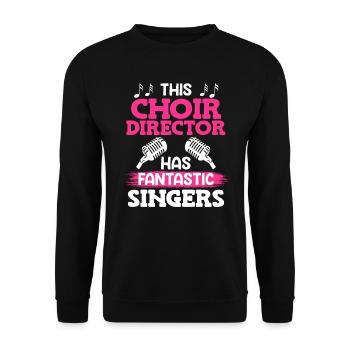 Ce chef de chœur a des chanteurs fantastiques qui chantent - Sweat-shirt Unisexe - noir - Devant - Alina (178cm) & Michal (187cm)