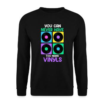 Vous ne pouvez jamais avoir assez de disque vinyle - Sweat-shirt Unisexe - noir - Devant - Alina (178cm) & Michal (187cm)